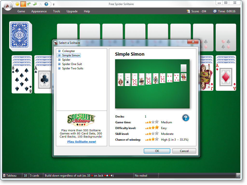Download spider solitaire free